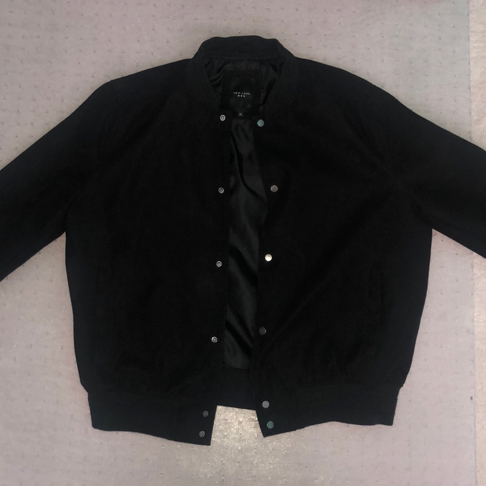 Men’s Faux Suede Bomber Jacket